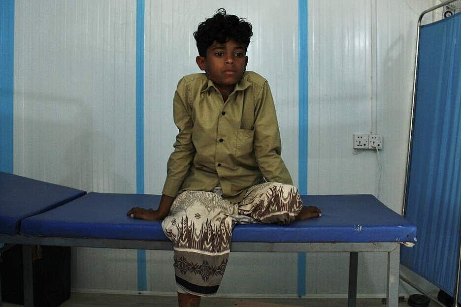 Zaid Ali verlor durch einen Blindgänger von Streumunition sein linkes Bein.